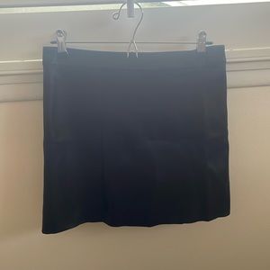 Faux leather raw hem mini skirt